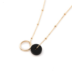 "Orbital" Onyx Stud Chain Necklace
