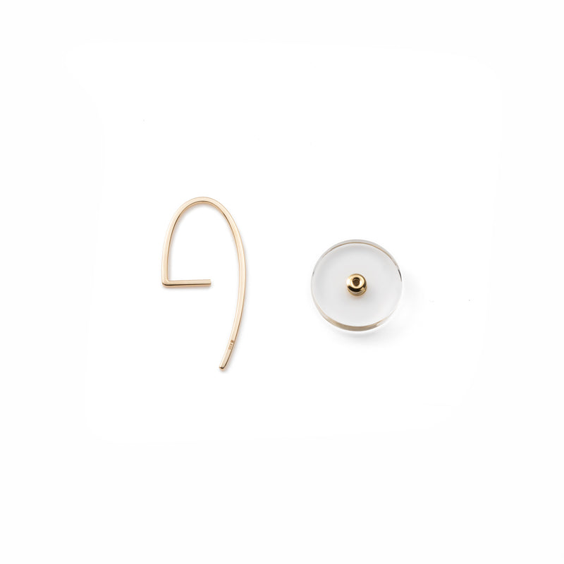 "Orbital" Quartz Hook Earring S size