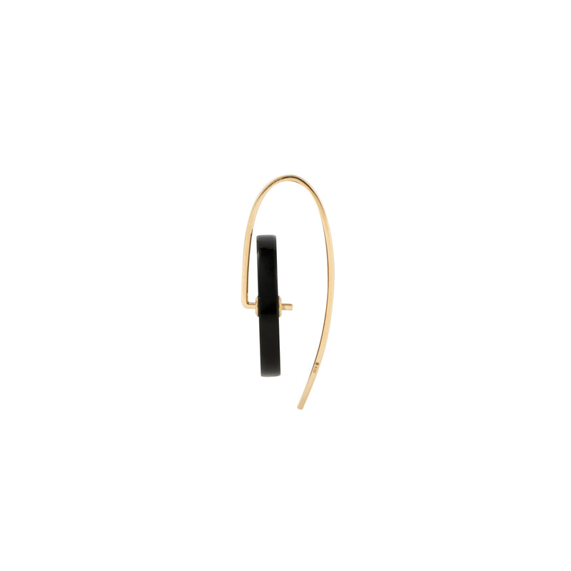 "Orbital" Onyx Hook Earring M size