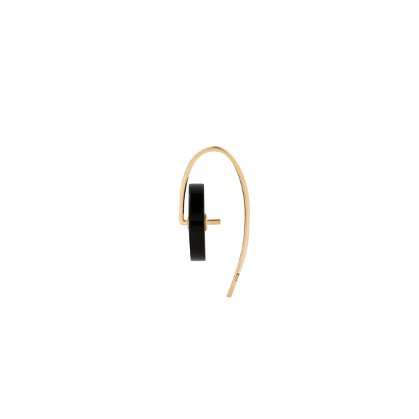 "Orbital" Onyx Hook Earring S size
