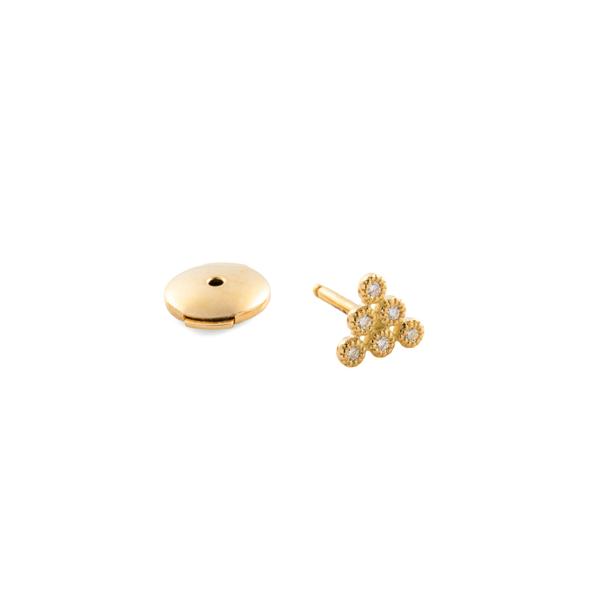 18K ALL ABOUT BASICS  Pyramid Diamond Earring Medium size