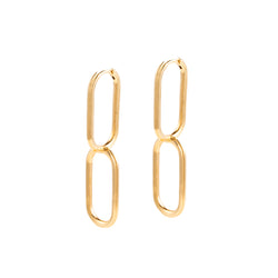 18k "Dune" Oblong Hoop Earrings M size