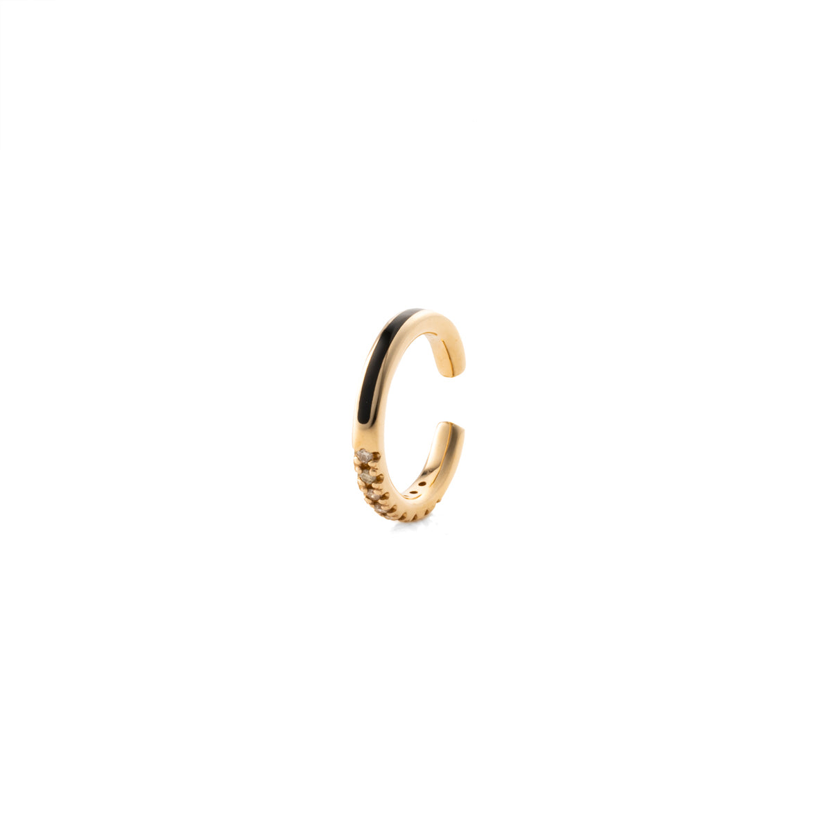 BIRD OF PARADISE Diamond Ear Cuff in Jet Black