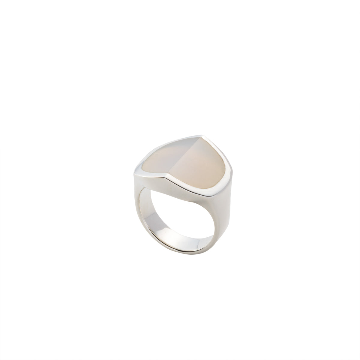 【Made-To-Order】EQUINOX-Pyramid White Agate Ring Large size