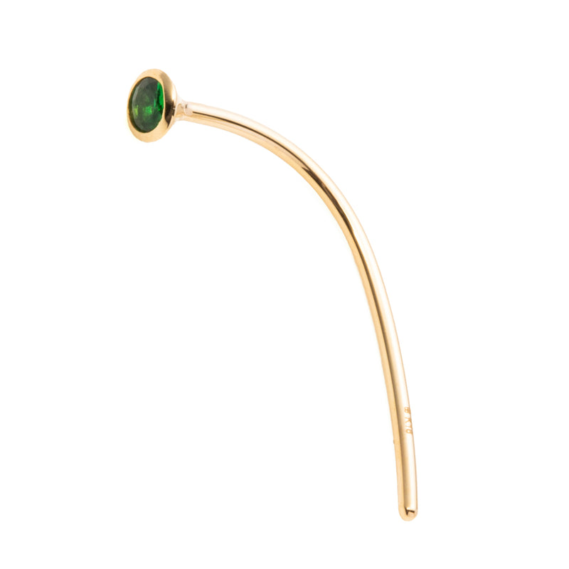 18k Green Garnet Short Arrow Earring