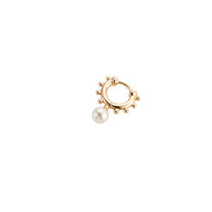 SEA ANEMONE Akoya Pearl Huggie Hoop Earring Extra Small size